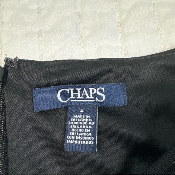 Chaps Sequins Elegant Party Black Long Sleeve Dress - Picture 8 of 17